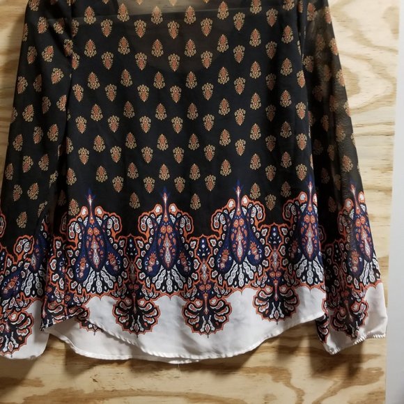 Mine‎ Women's Top Blouse Small Round neck Multi color - Picture 4 of 10